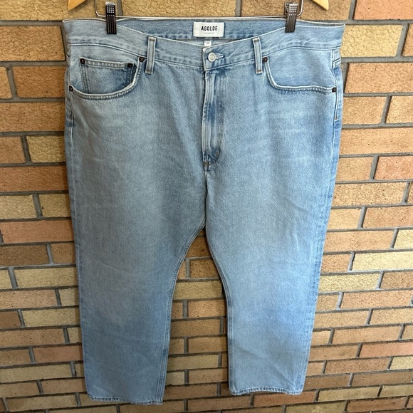 AGOLDE Mia Mid Rise Denim Jeans Straight Leg Scene Light Wash Women’s Size 34 - Picture 3 of 9